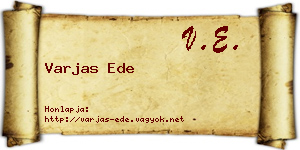 Varjas Ede névjegykártya